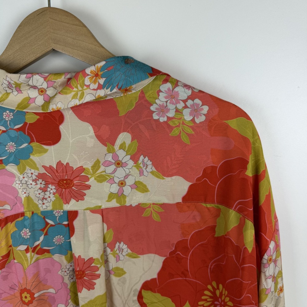 Spell Floral Tyler Printed Button Down Shirt XL Multicolor Boho Oversized Retro - Picture 3 of 14